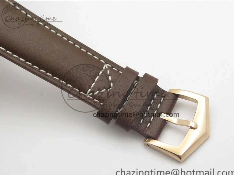 MIROTIME 0323 Calatrava 5524R Pilot Travel Time RG GRF Brown Dial on Brown Leather Strap MIYOTA TopPick 7155